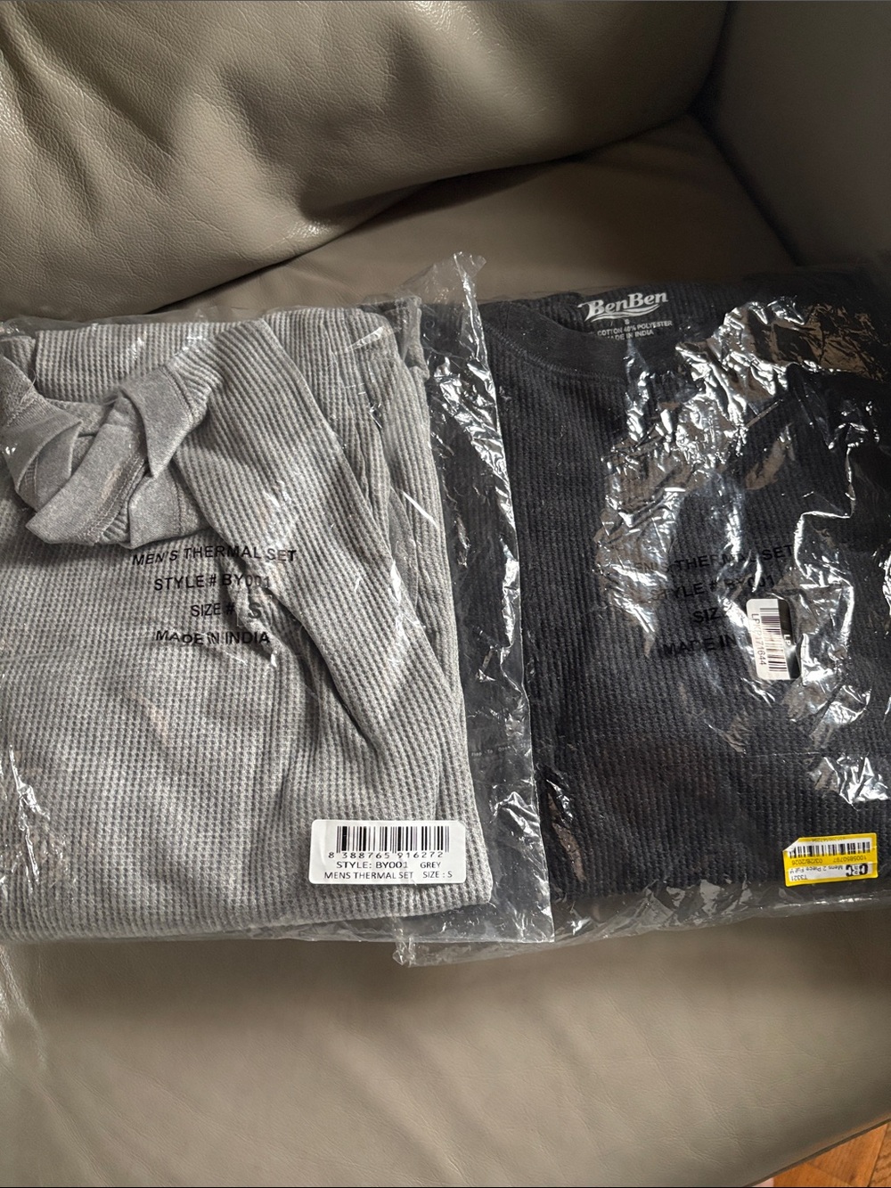 Men’s Thermal Underwear Set - dark Gray and light grey
